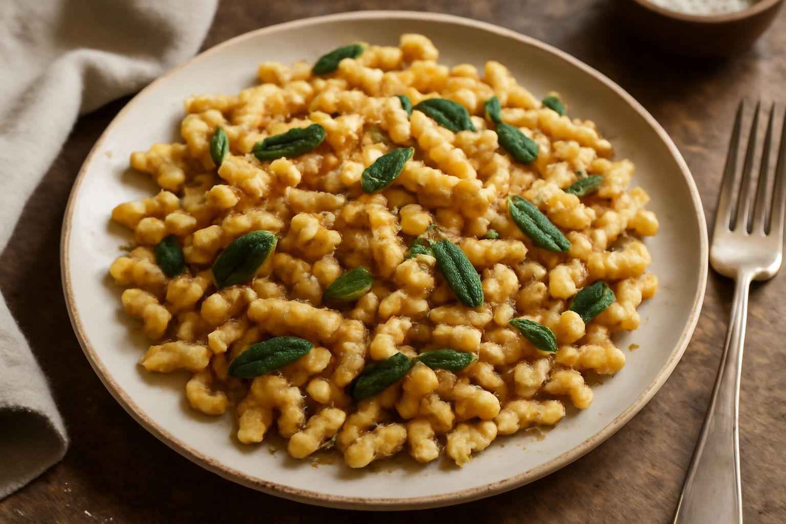 Spätzle all'aglio e salvia