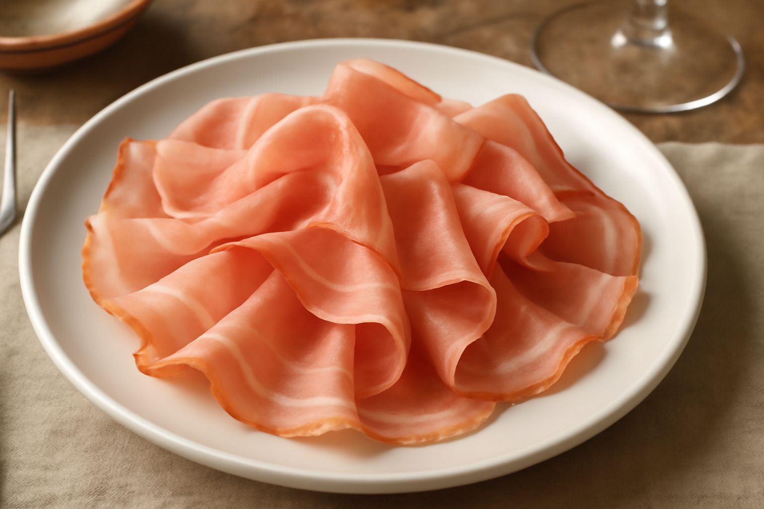 Speck crudo affettato fine