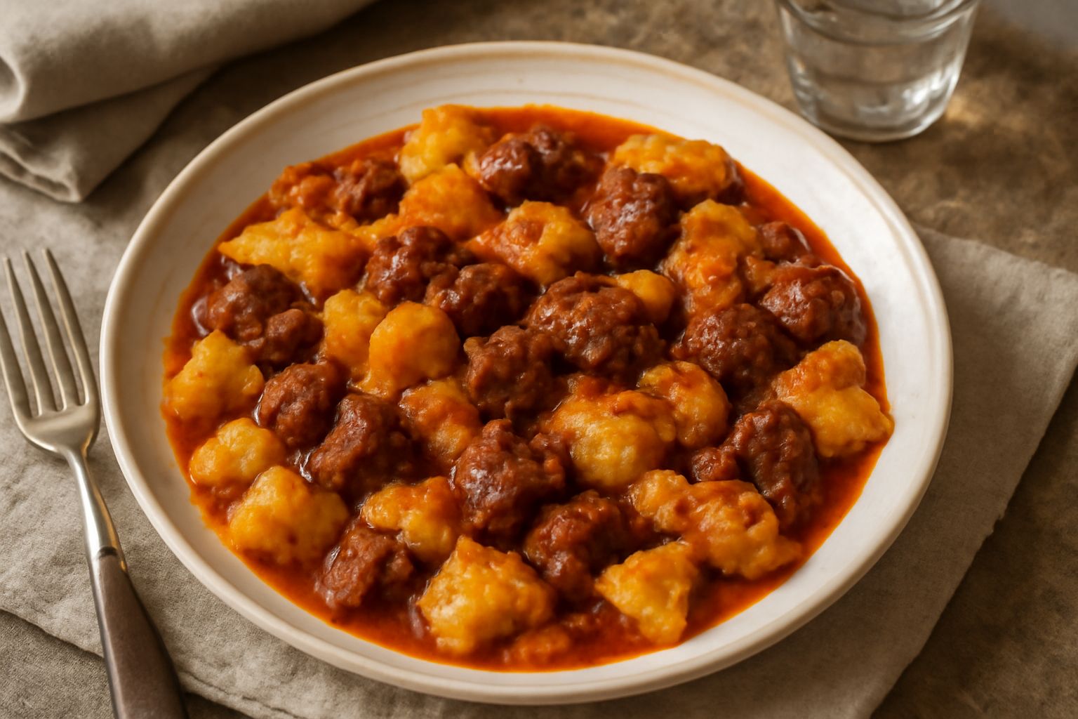 Spezzatino con polenta avanzata
