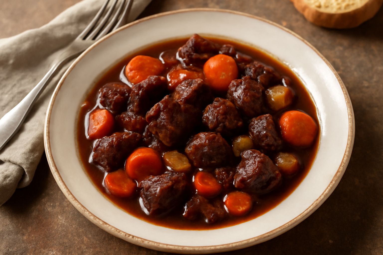 Spezzatino di manzo al Refosco