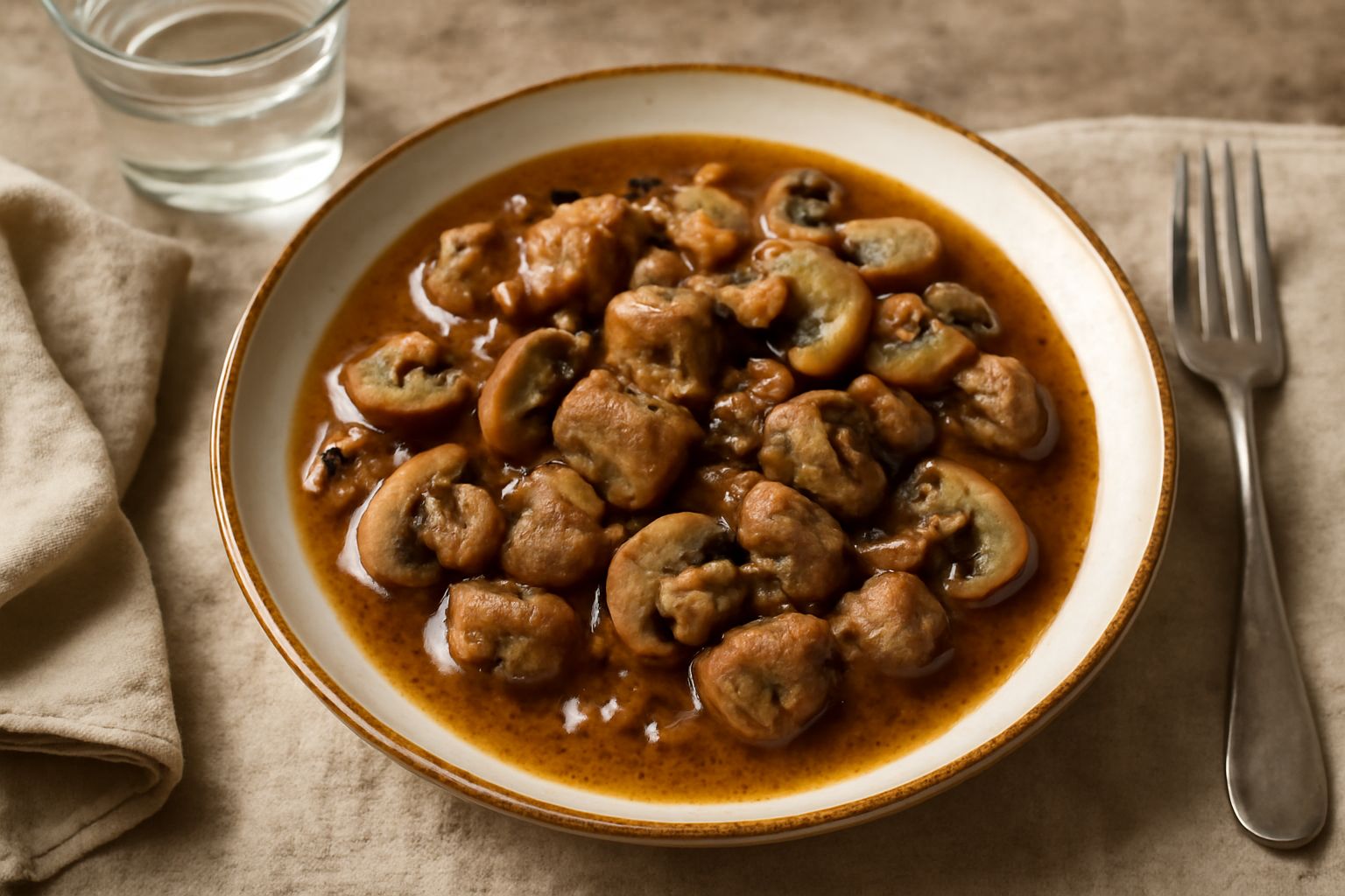 Spezzatino di vitello ai funghi
