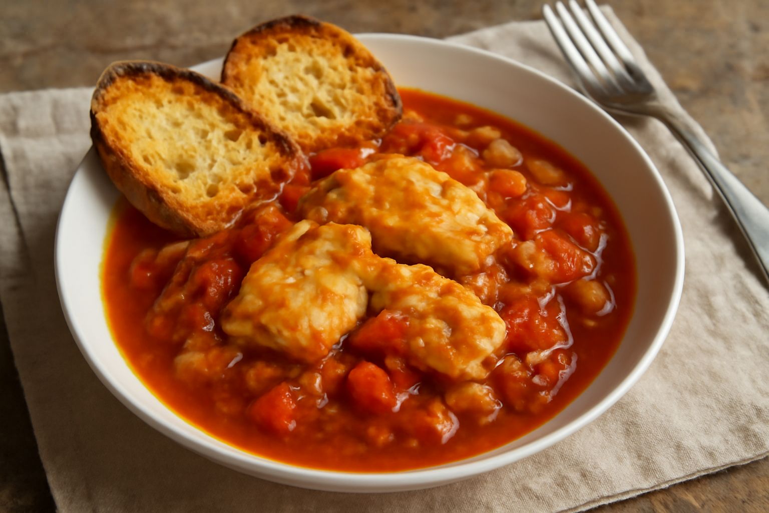 Stoccafisso in umido con pane