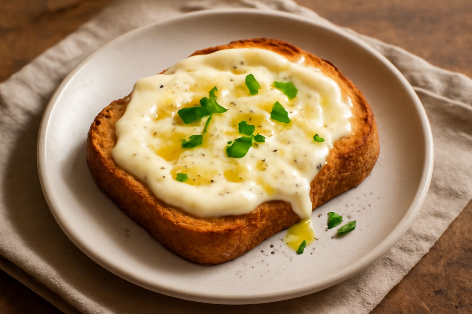 Stracchino su pane raffermo
