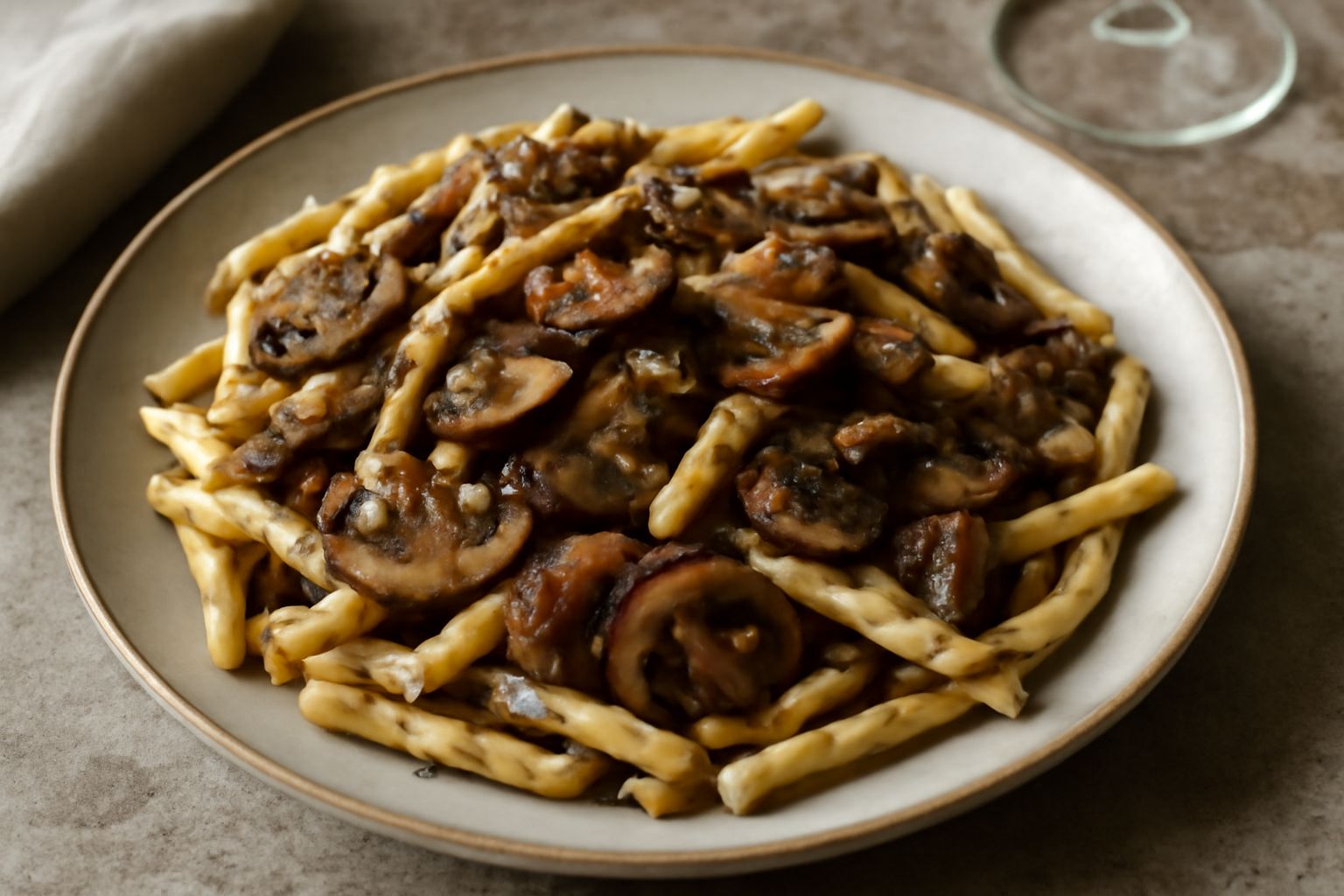 Strozzapreti ai funghi