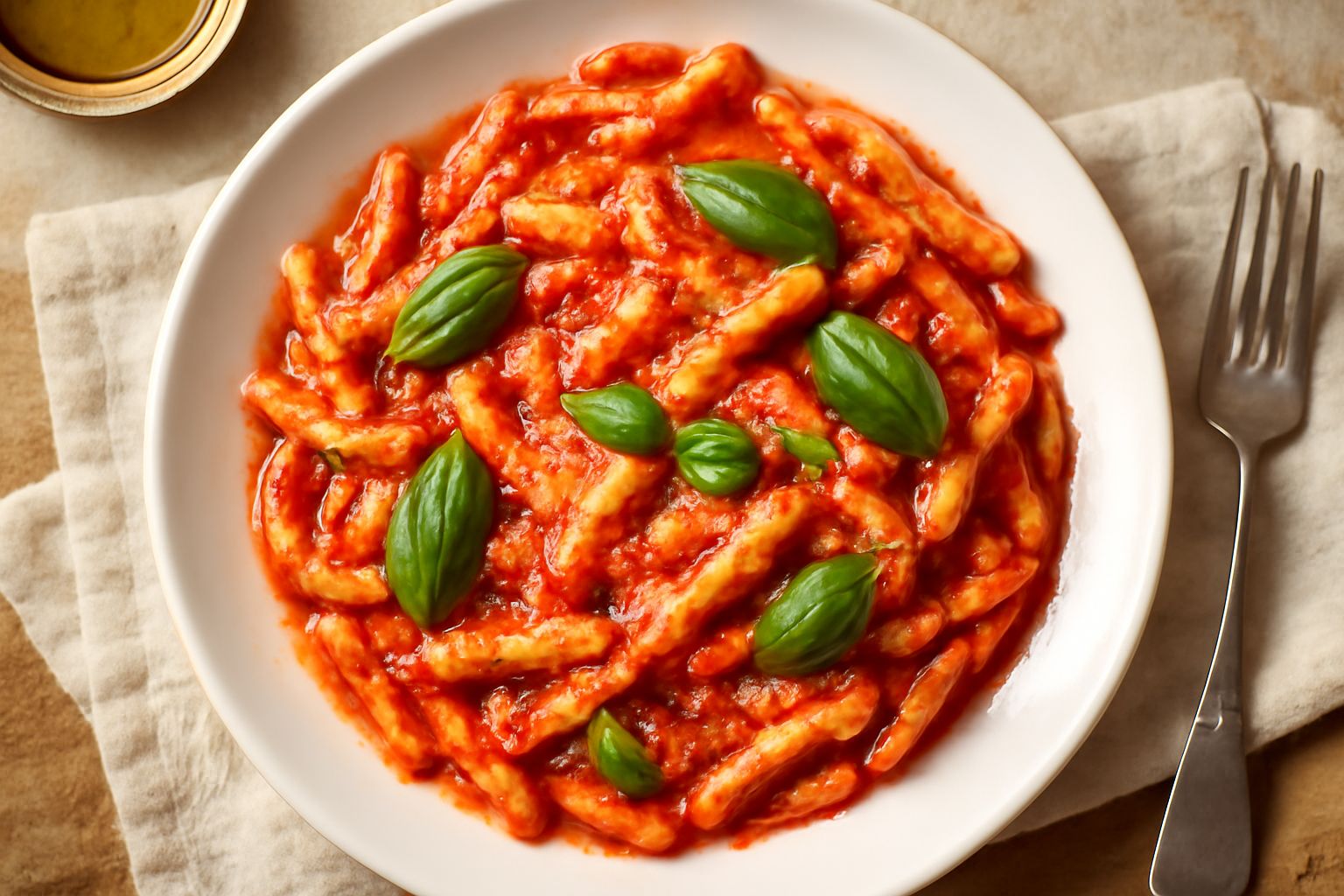 Strozzapreti al pomodoro e basilico