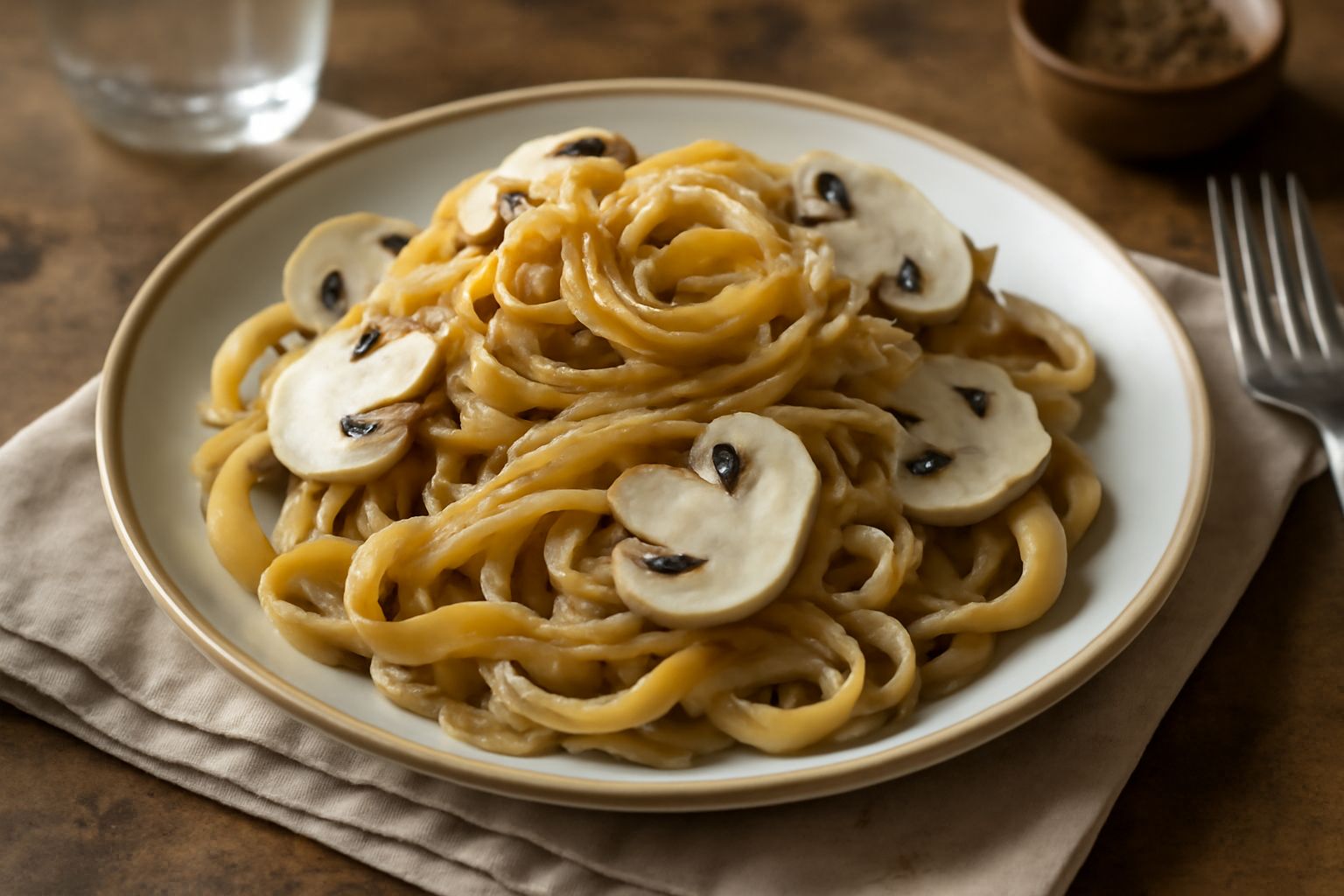 Tagliatelle ai funghi bianchi