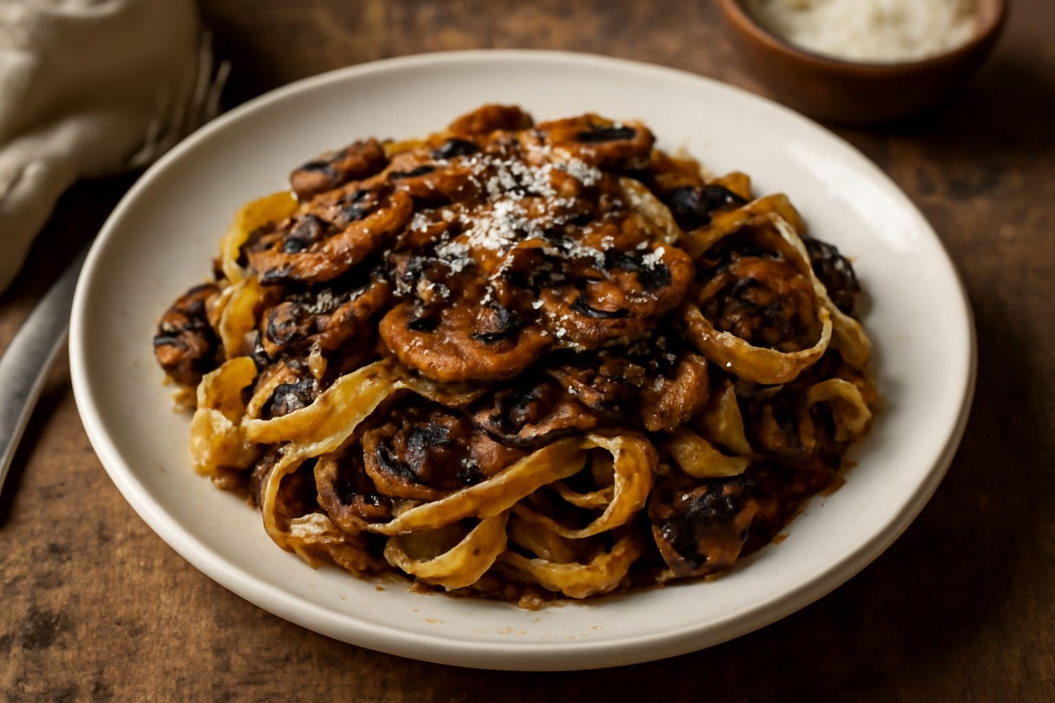 Tagliatelle al sugo di funghi