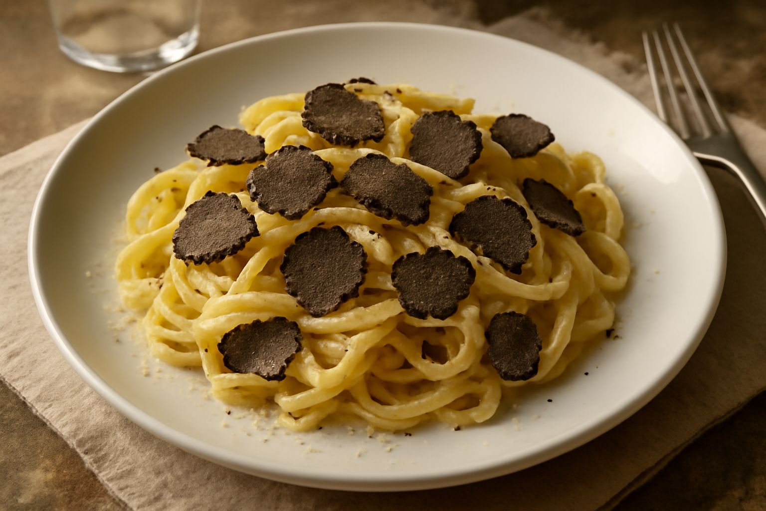 Tagliatelle con il tartufo nero