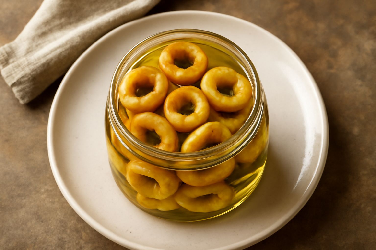 Taralli conservati in olio