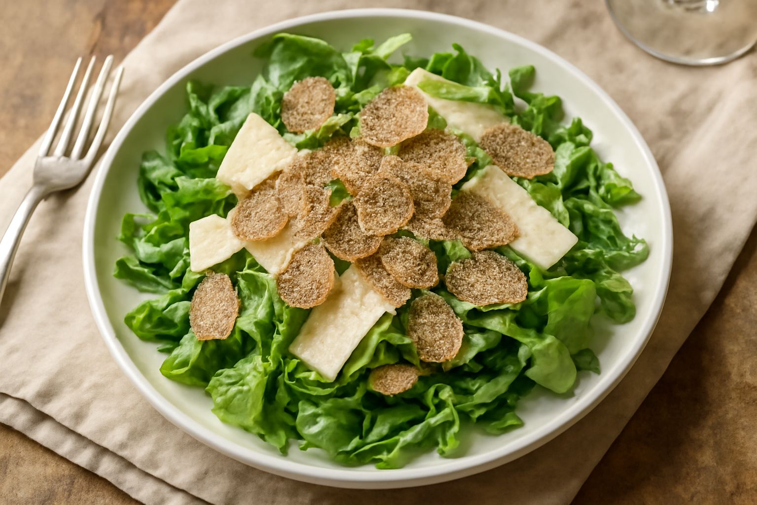 Tartufo bianco grattugiato in insalata