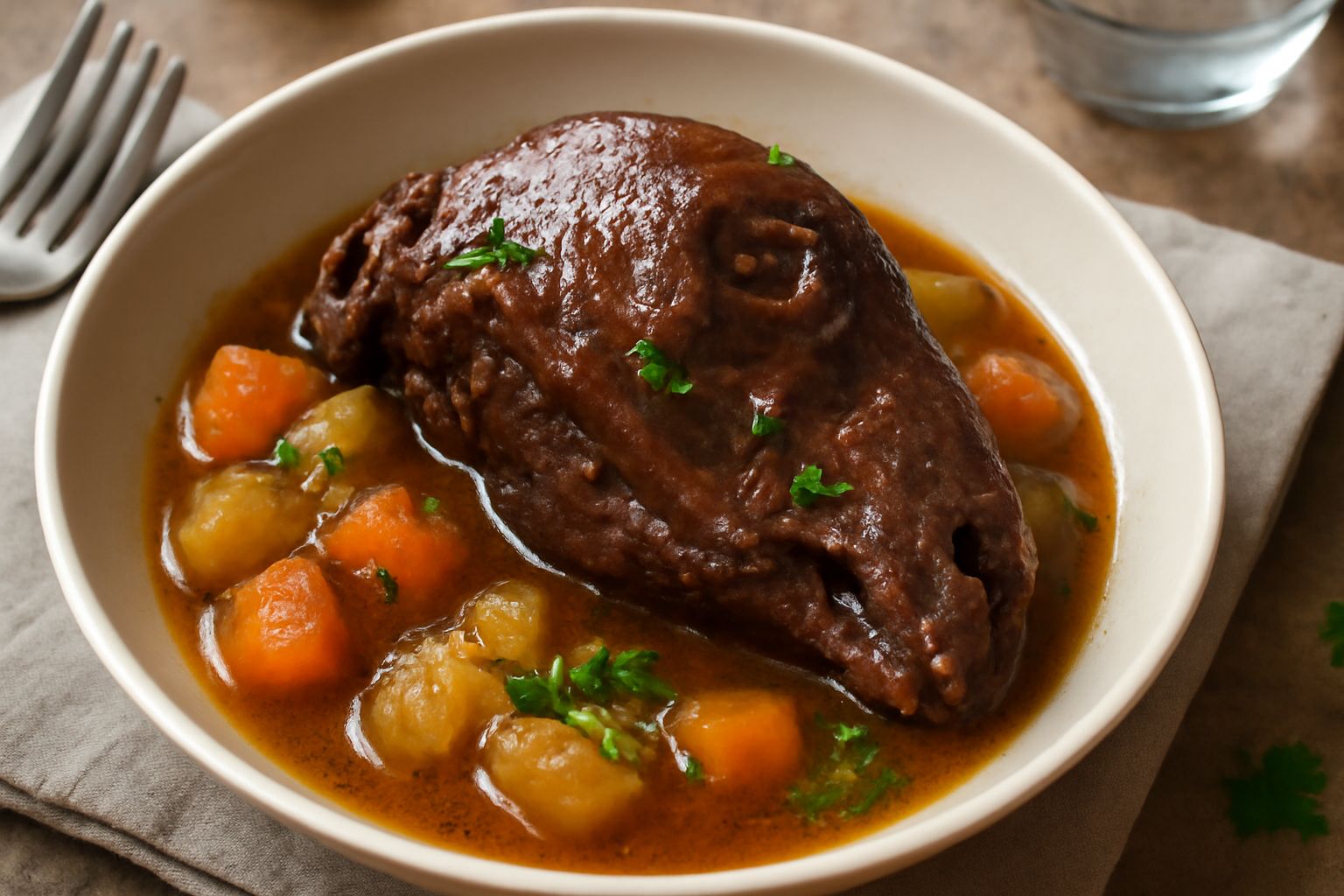 Testina d'agnello in umido