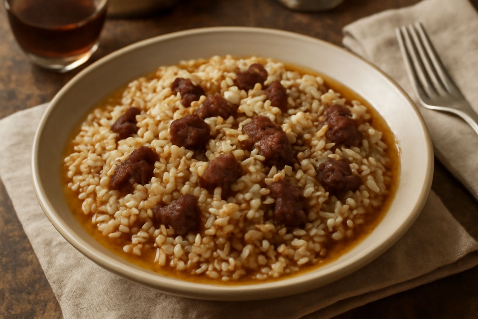 Tiella di agnello e riso