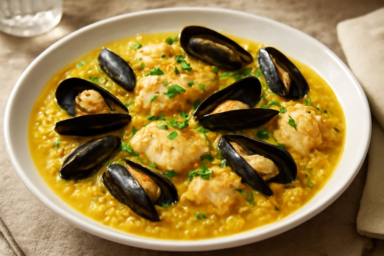 Tiella di riso pesce e cozze
