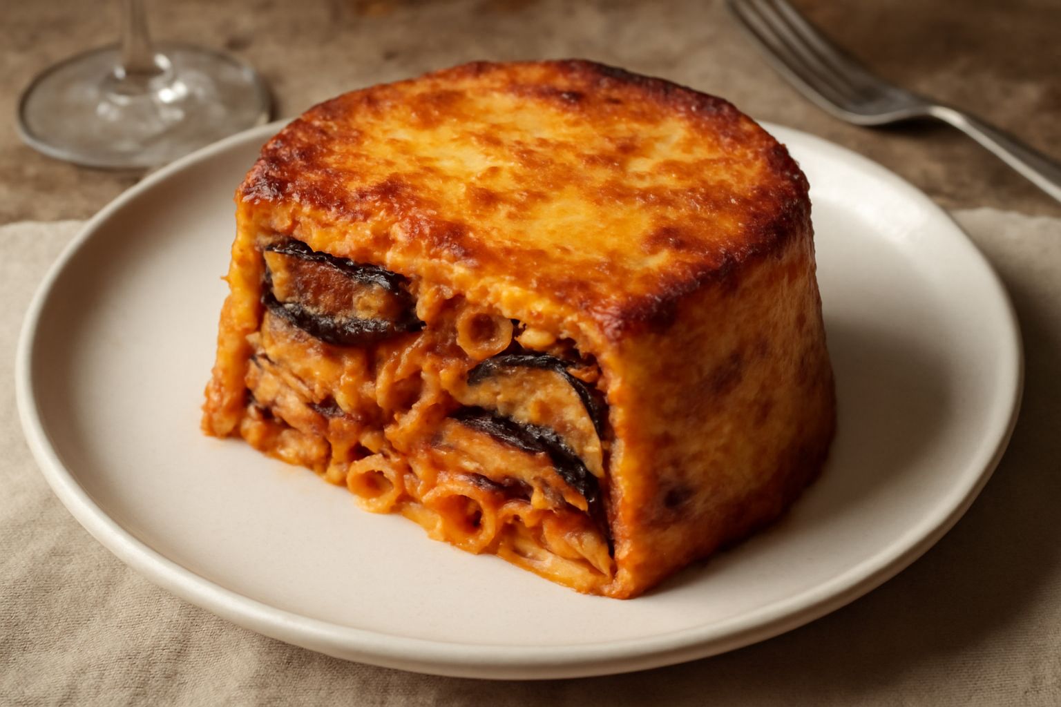 Timballo di pasta e melanzane