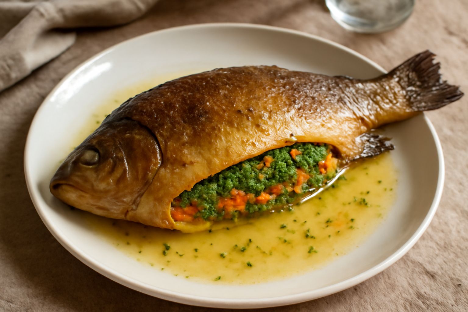 Tinca ripiena di verdure