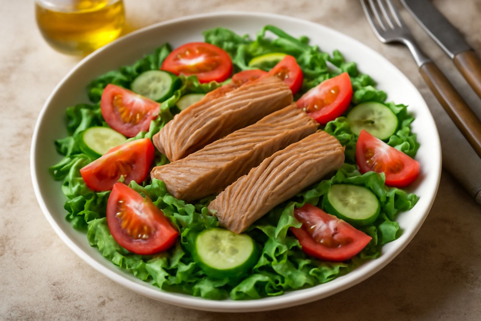 Tonno affumicato in insalata