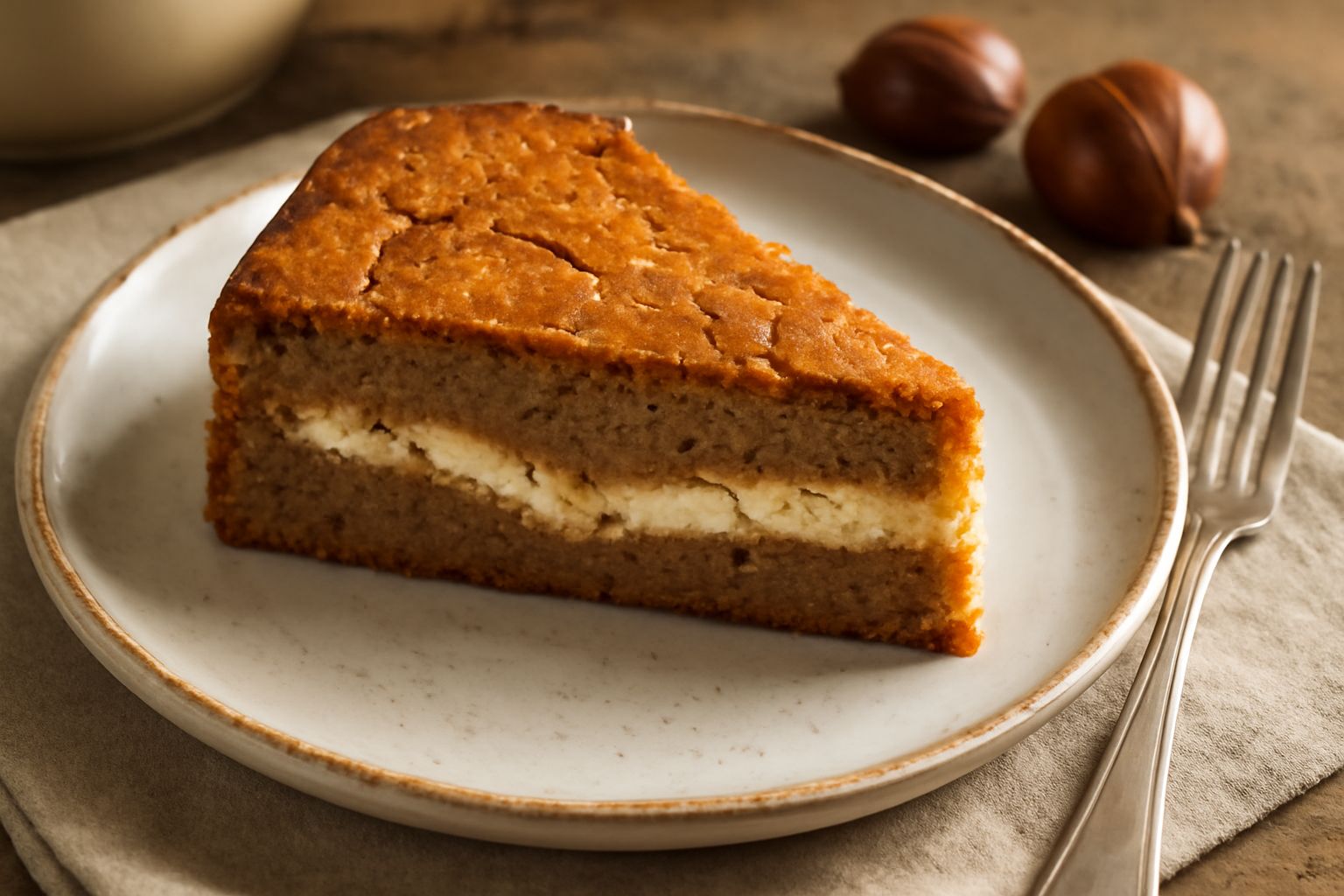 Torta di castagne e formaggio