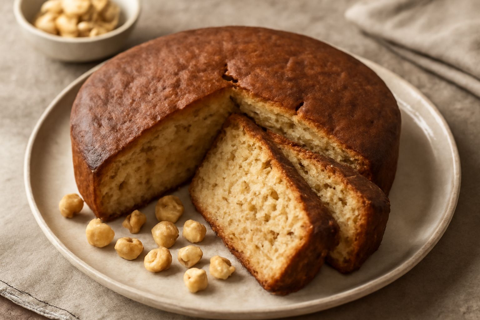 Torta di nocciole e pane