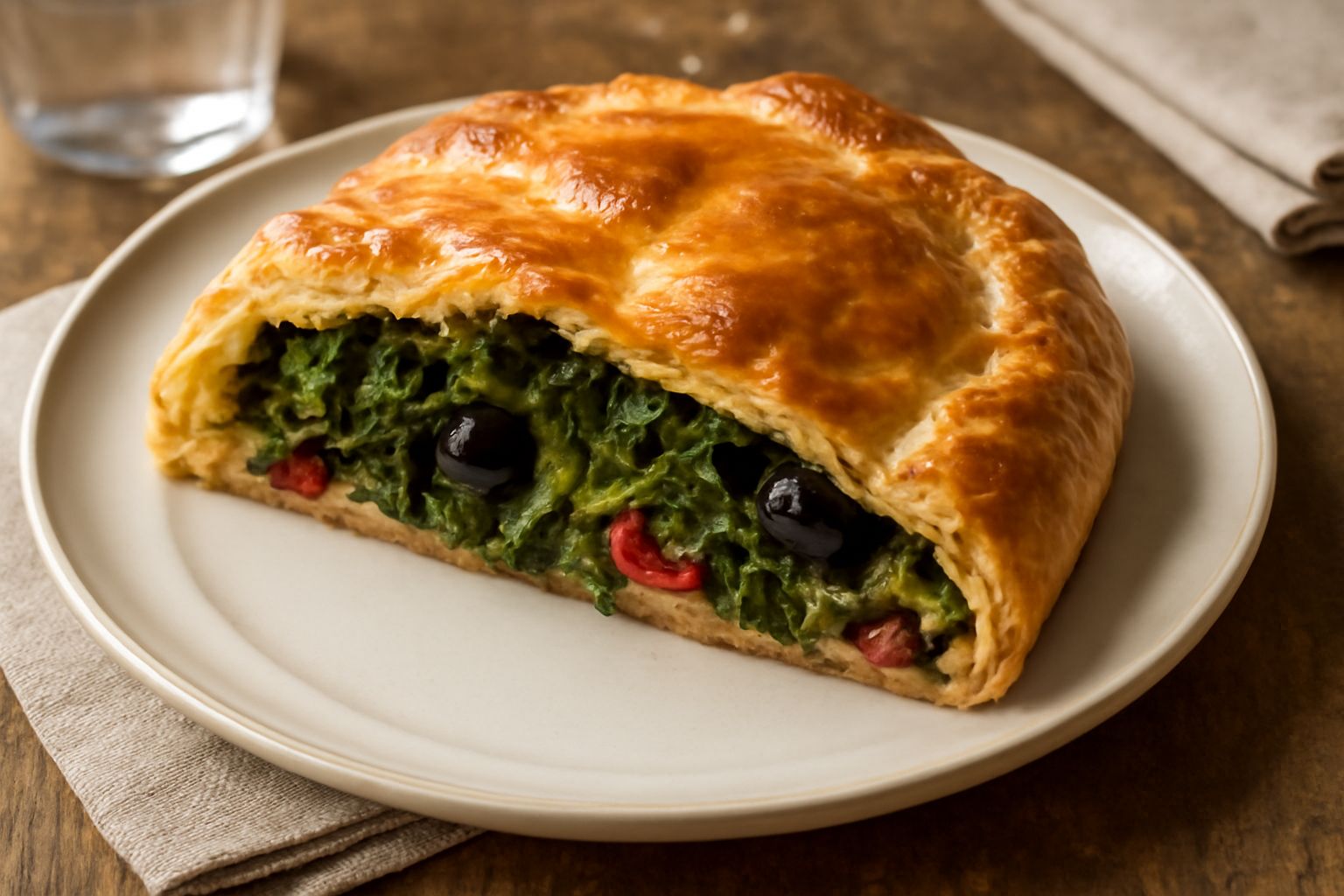 Torta di scarola e olive