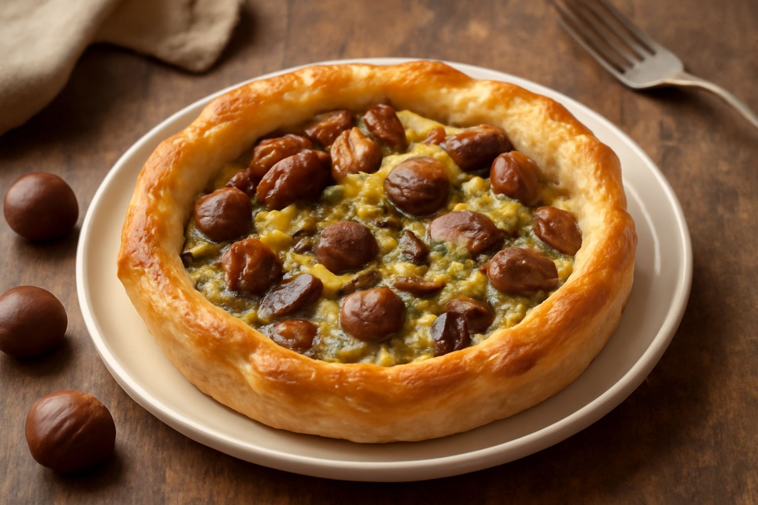 Torta salata di castagne