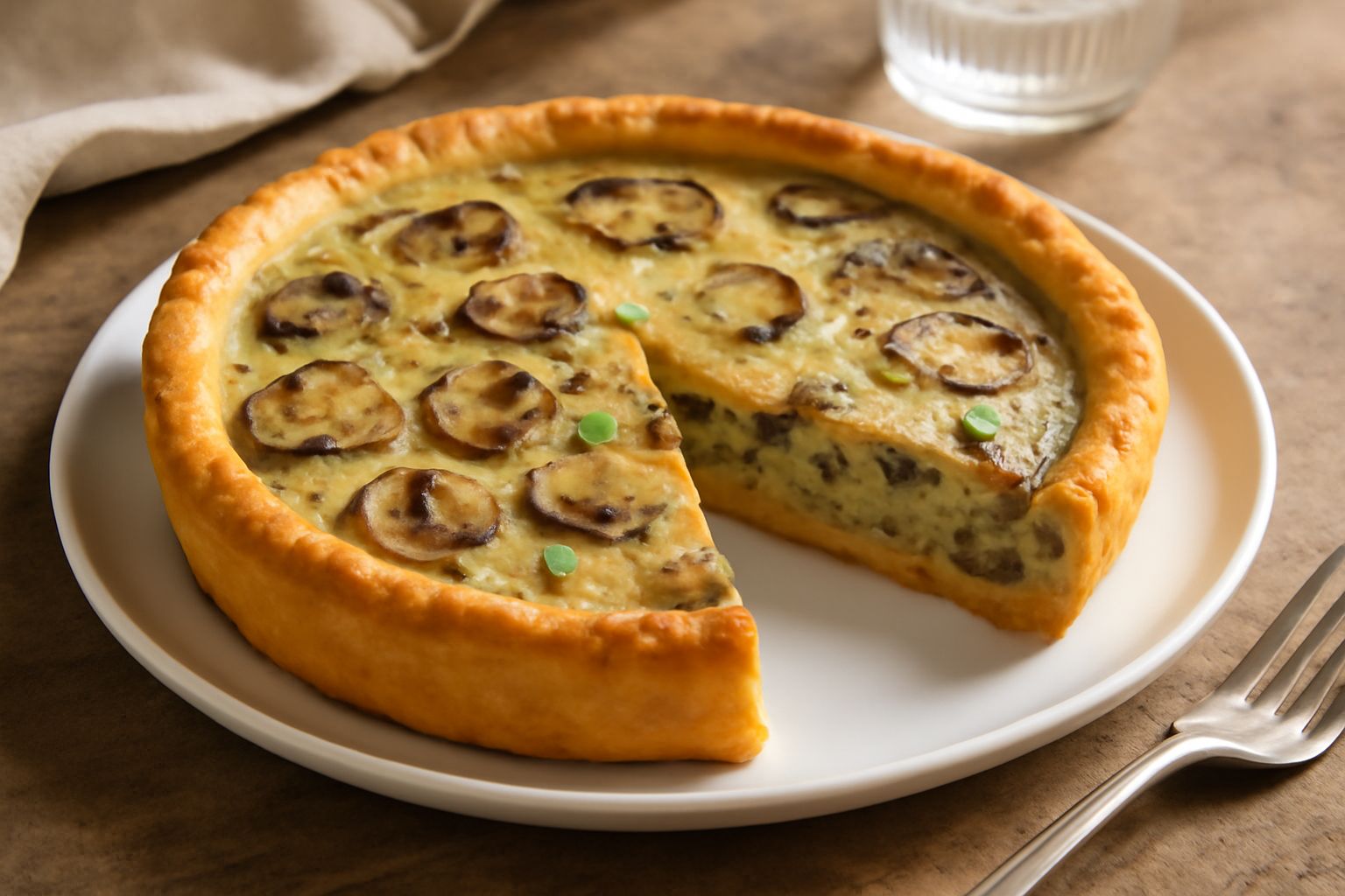 Torta salata di funghi