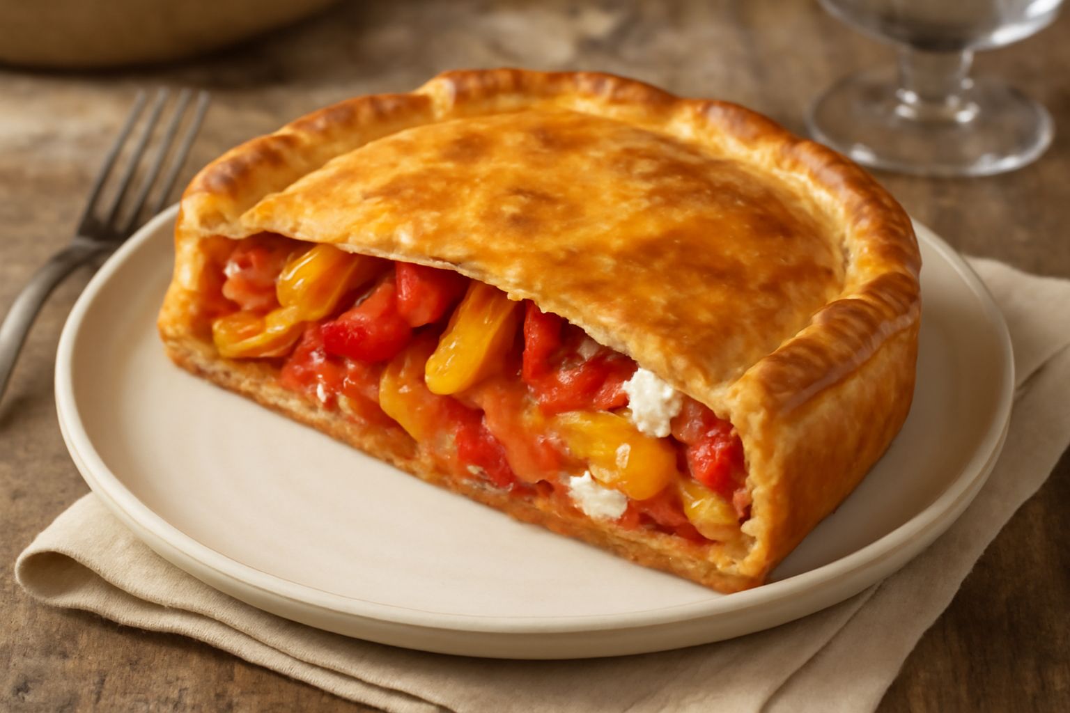 Torta salata di peperoni