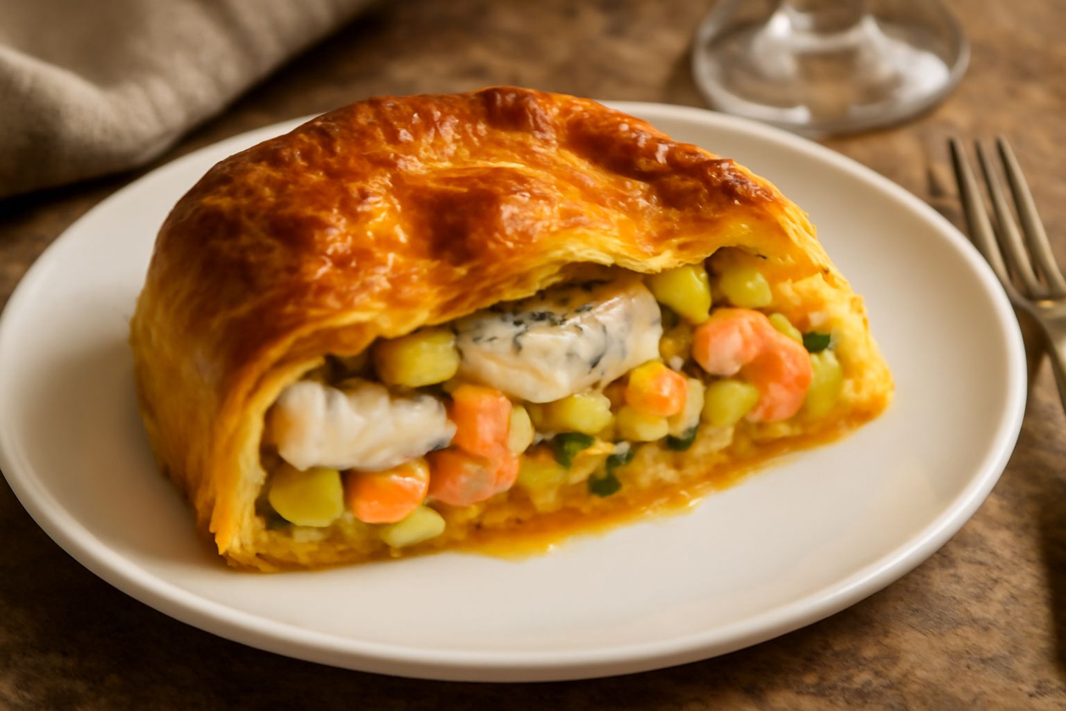 Torta salata di pesce