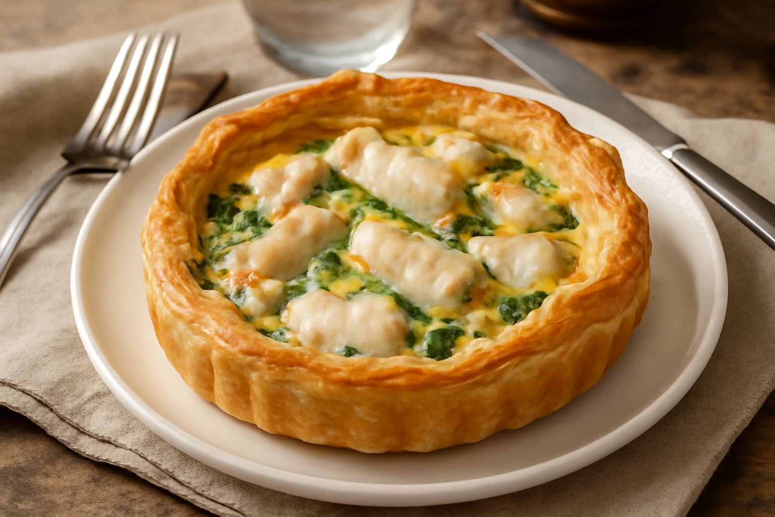 Torta salata di pesce persico