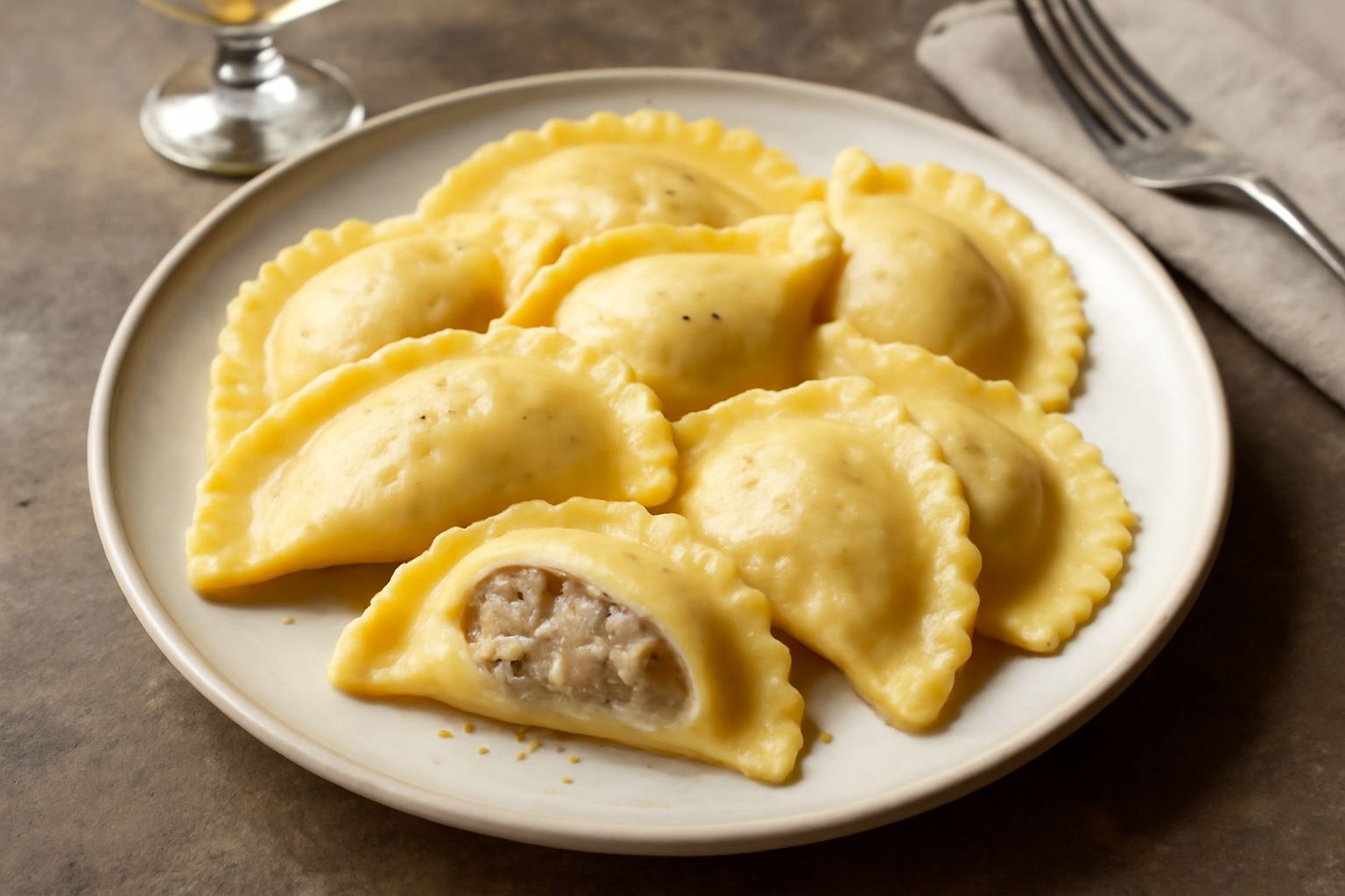 Tortelli di patata e melanzana