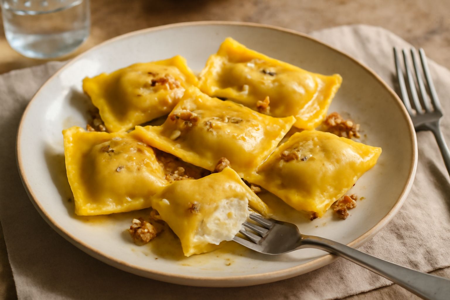 Tortelloni di ricotta e noce