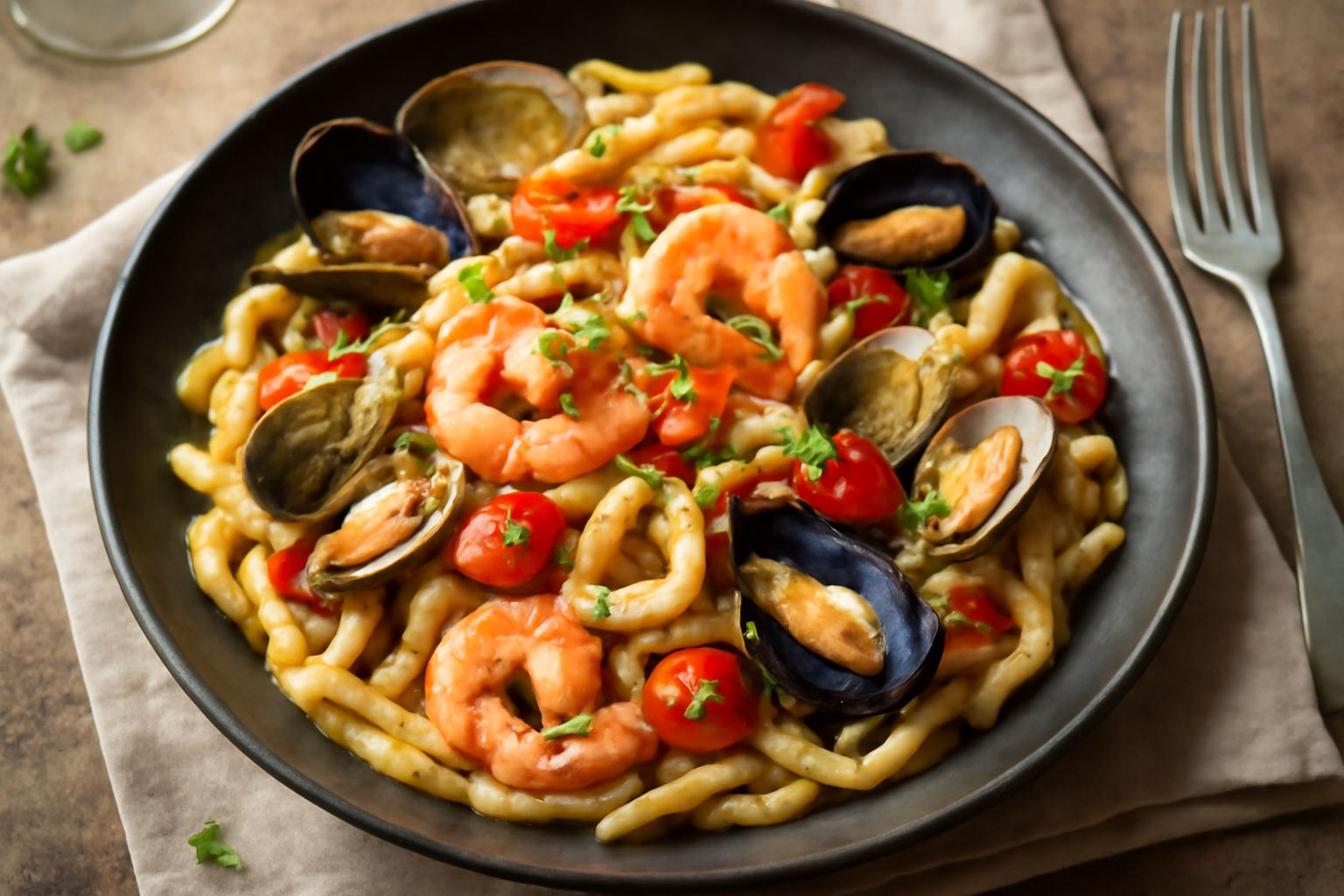Trofie ai frutti di mare