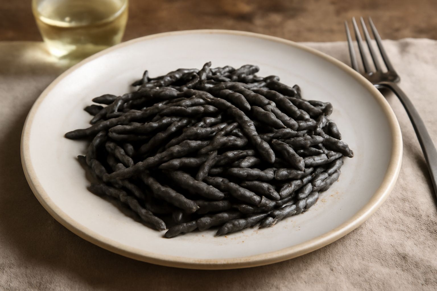 Trofie al nero di seppia