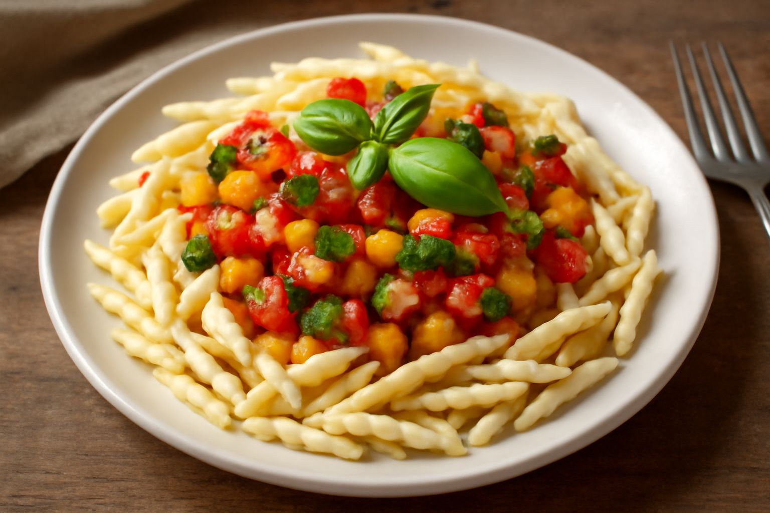 Trofie con avvanzi di verdure
