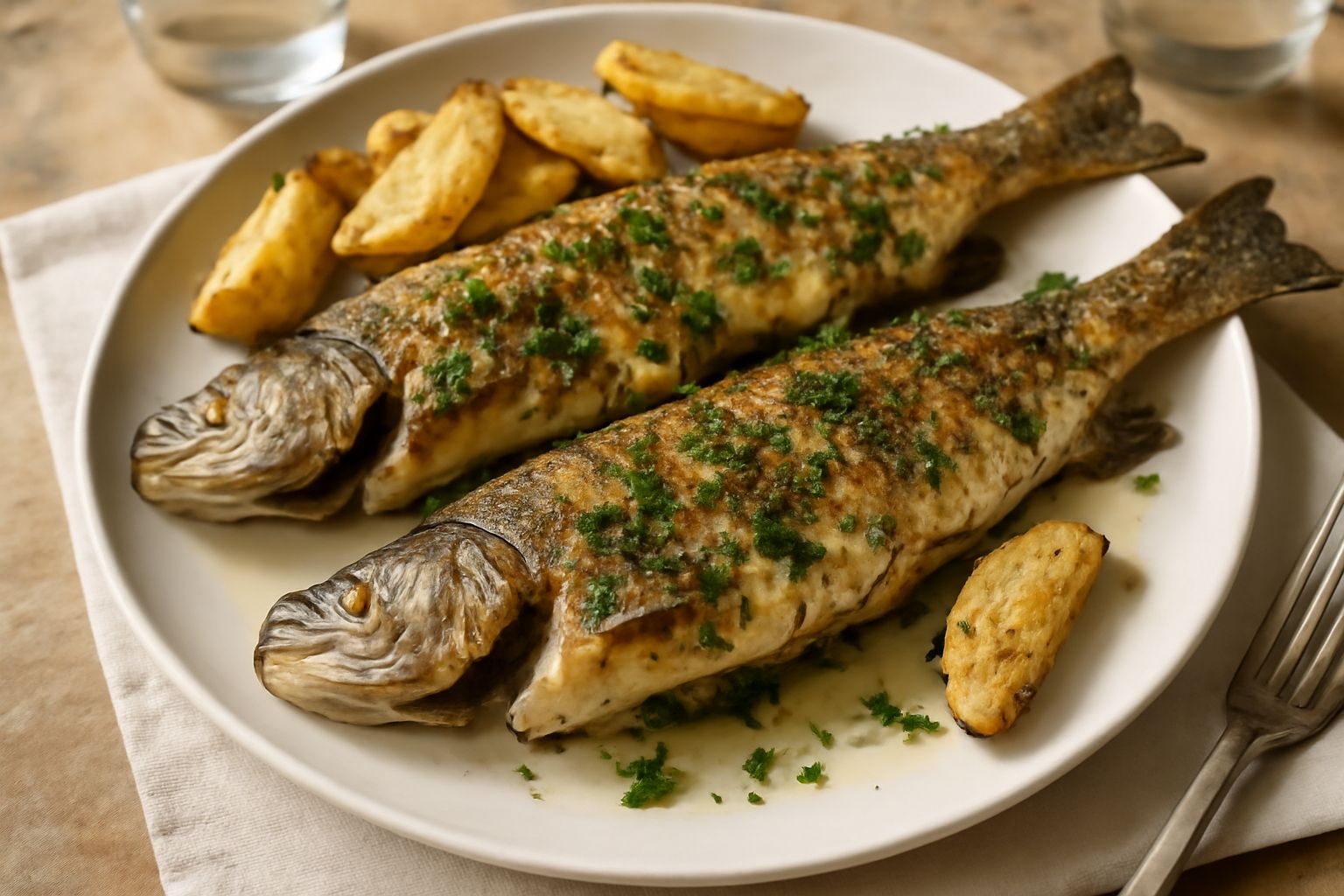 Trote al forno con erbe