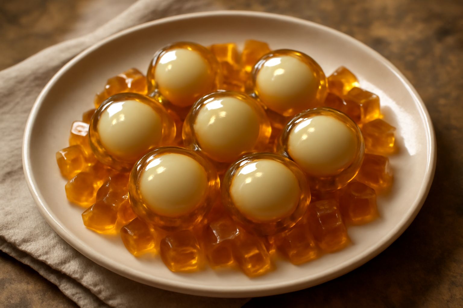 Uova di quaglia con aspic