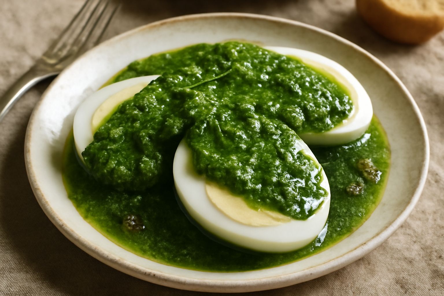 Uova sode con salsa verde: proteine nobili e erbe digestive per energia pura