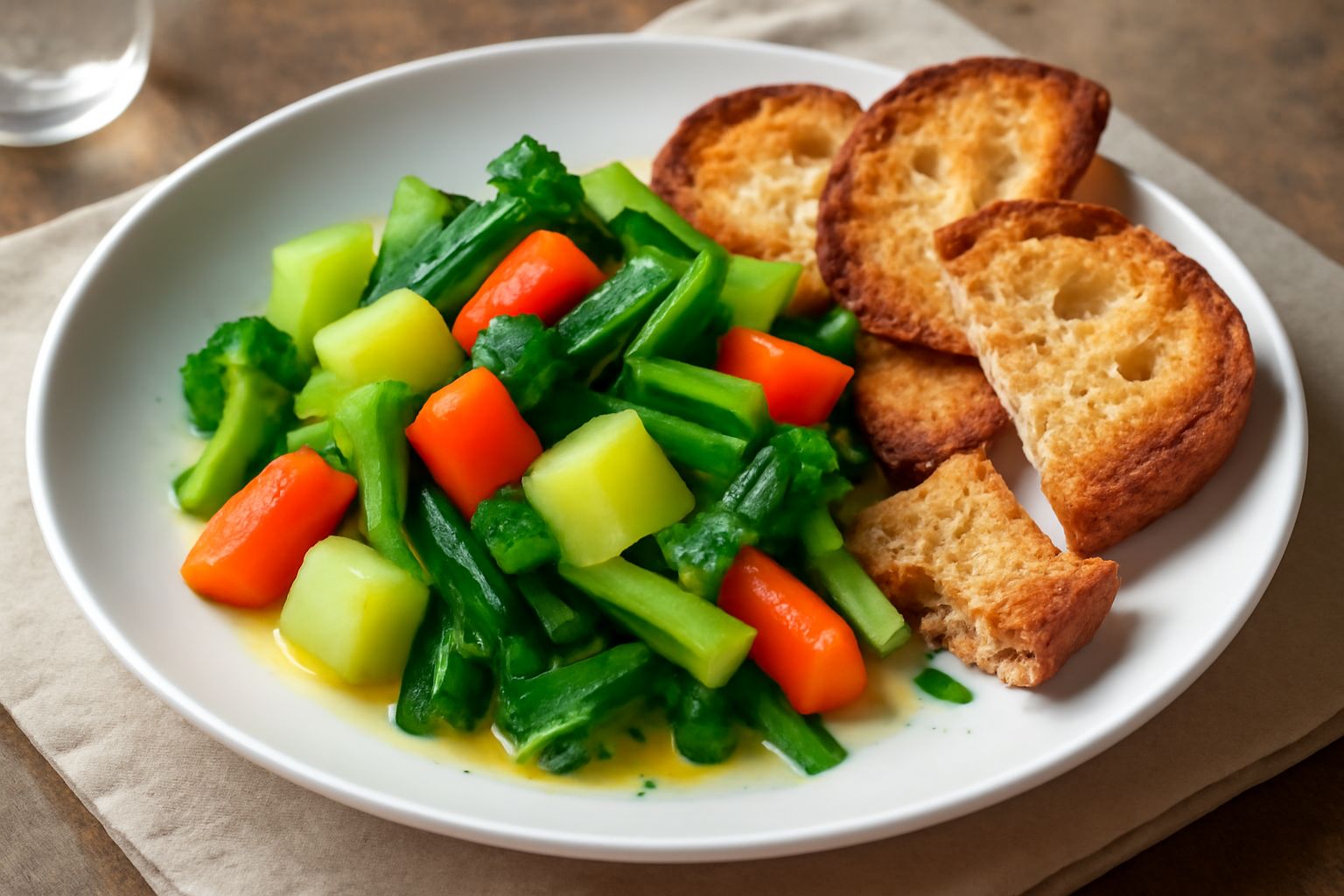 Verdure bollite con pane
