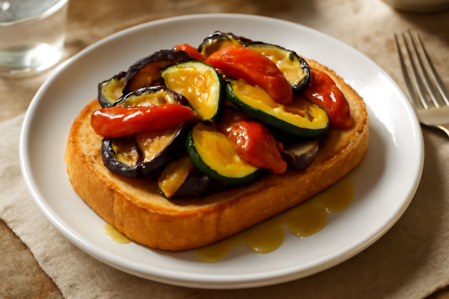 Verdure grigliate in pane