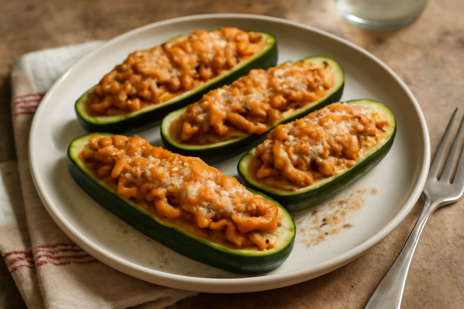Zucchine ripiene in pasta