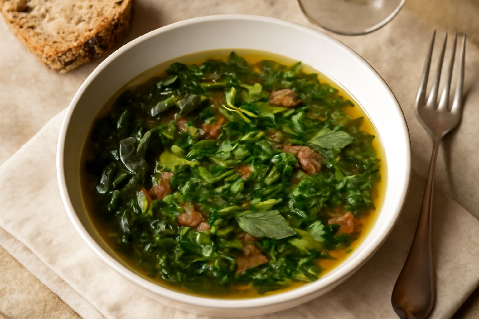 Zuppa d'erbe spontanee