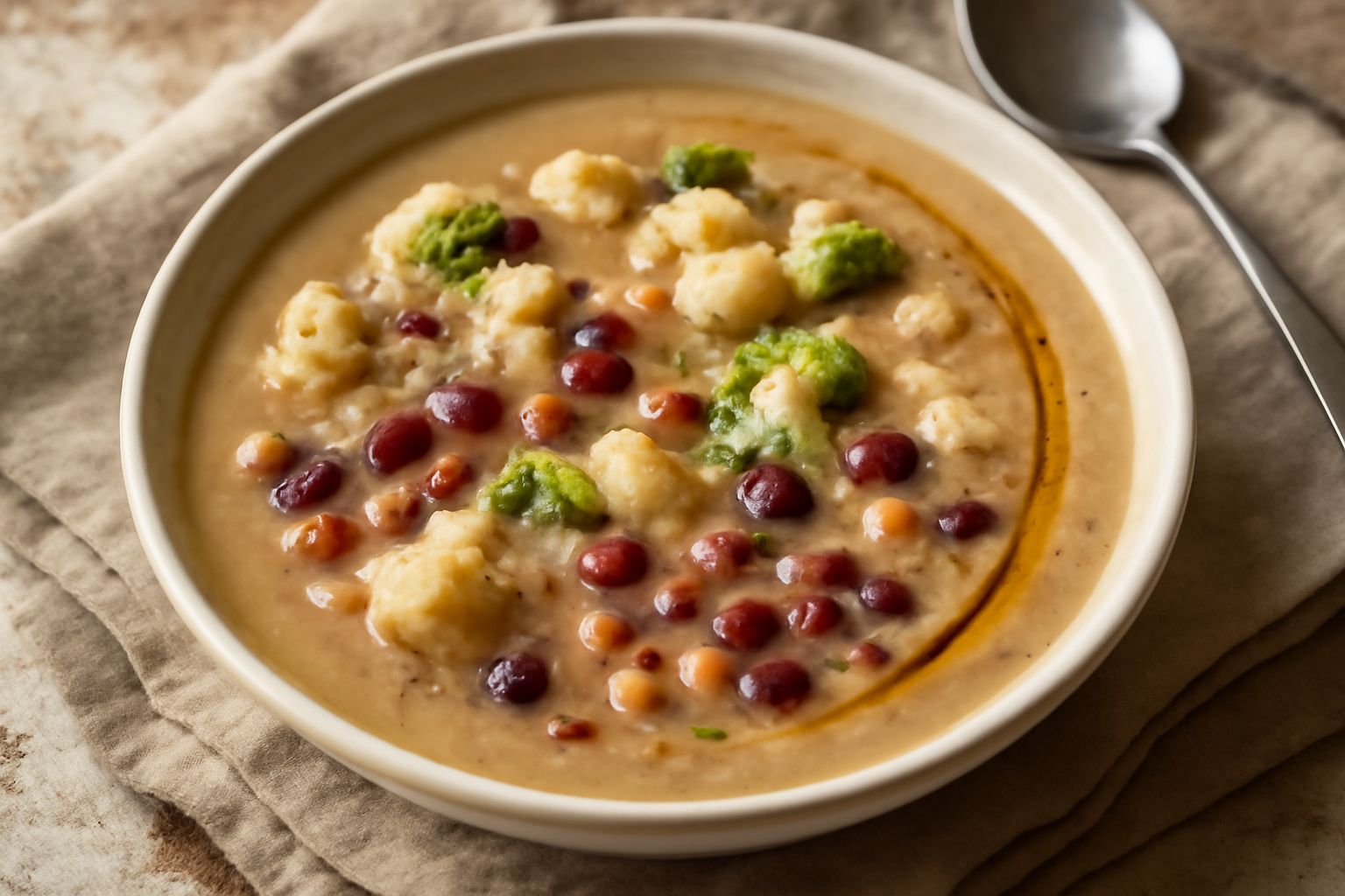 Zuppa di cavolfiore e legumi