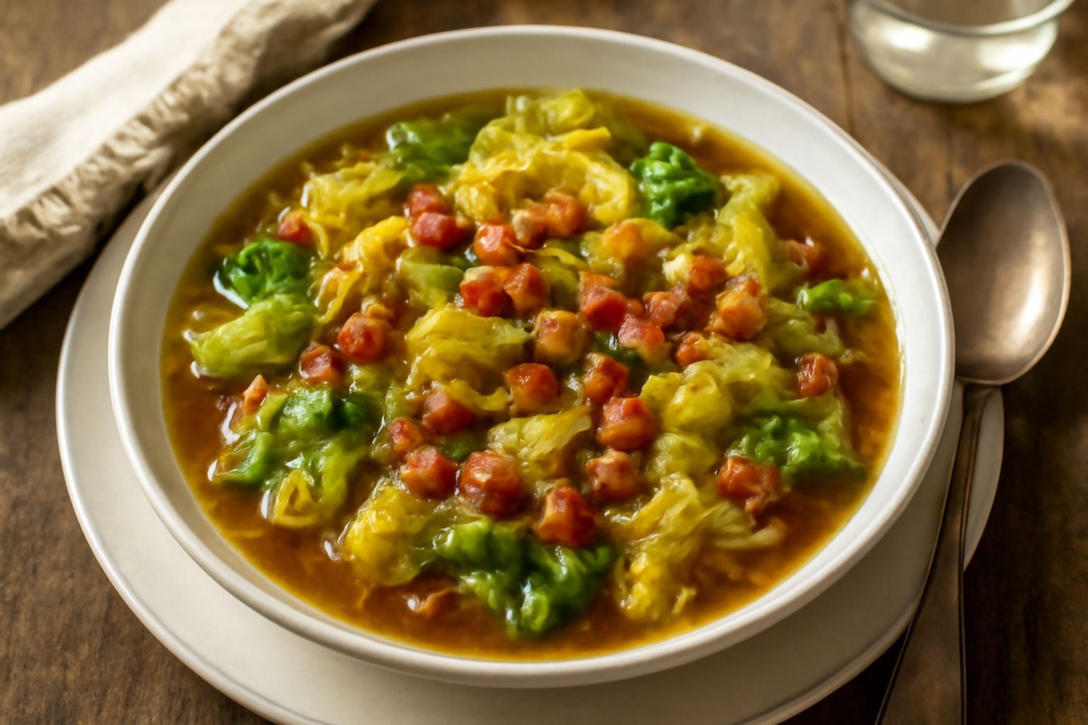 Zuppa di cavolo e pancetta