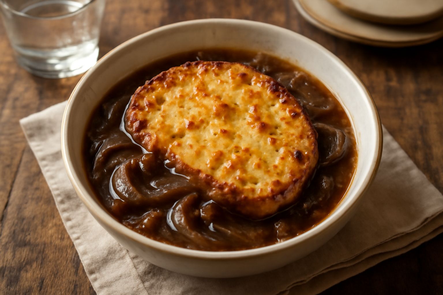 Zuppa di cipolla gratinata