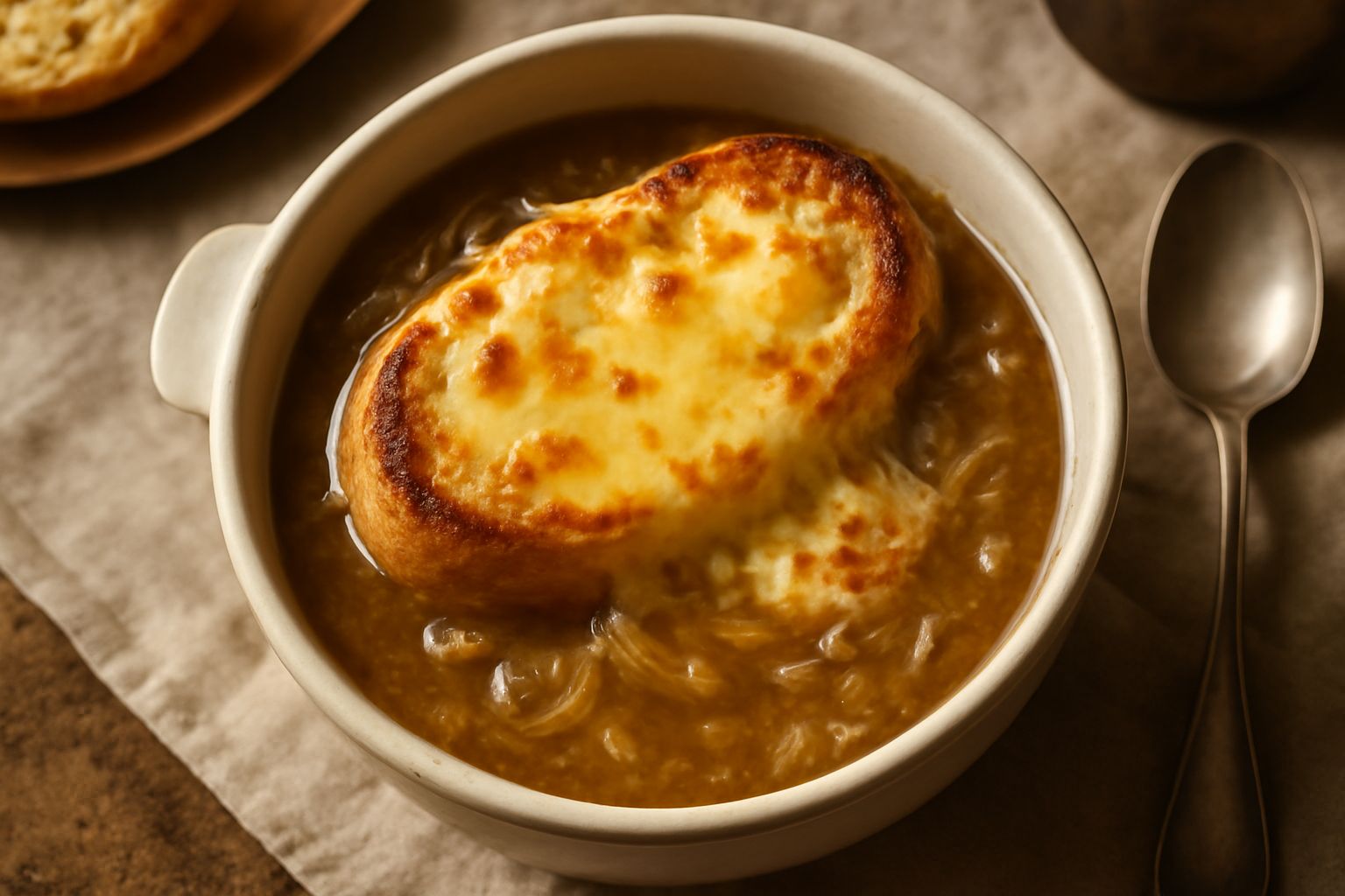 Zuppa di cipolle gratinate