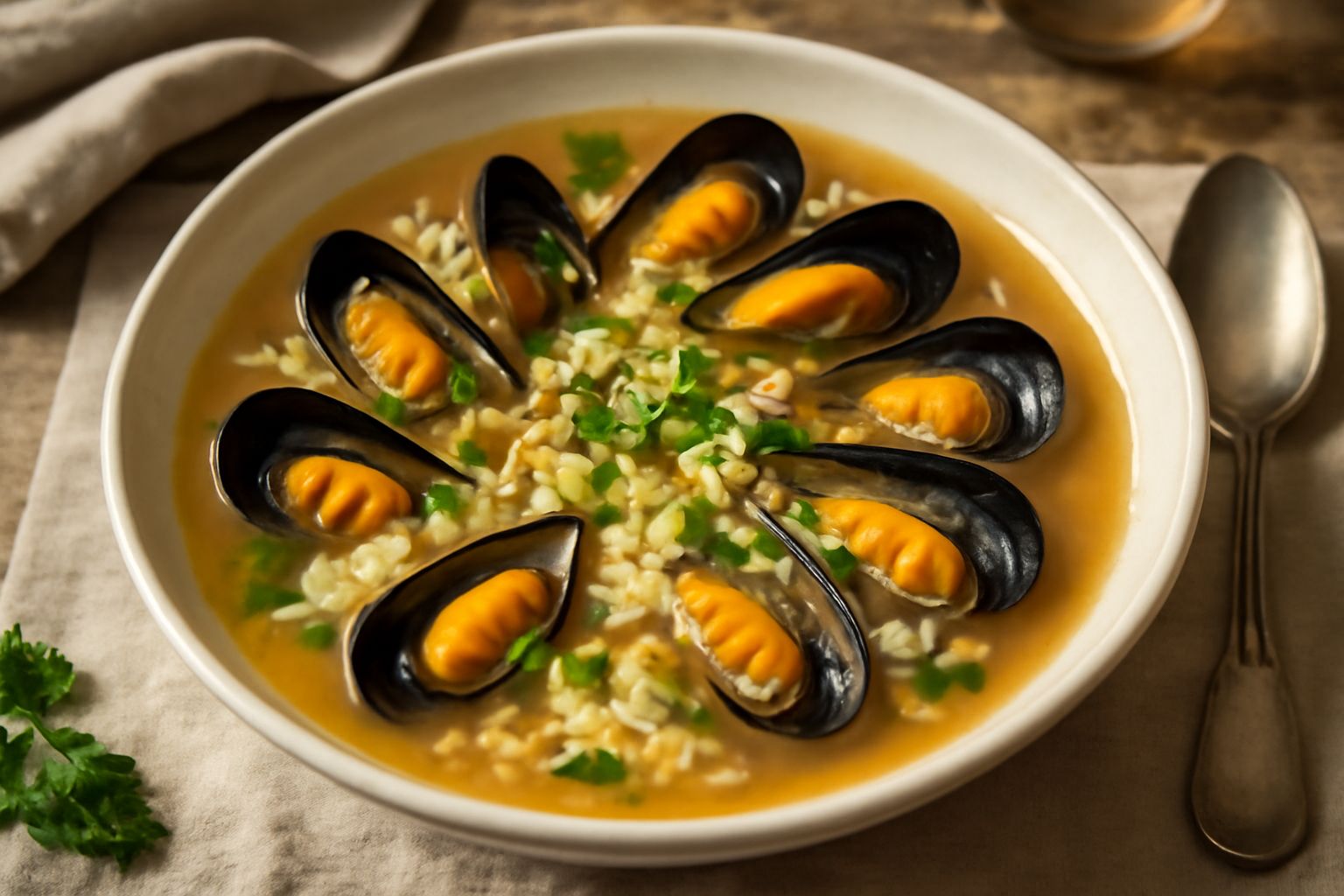 Zuppa di cozze e riso
