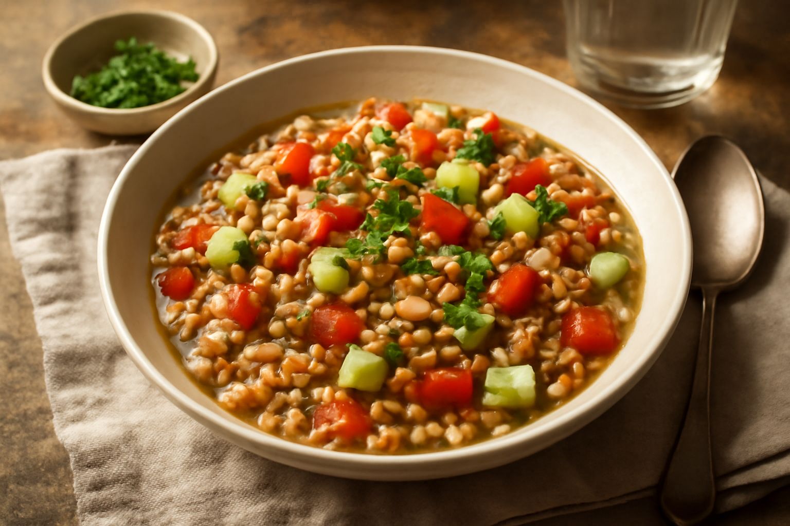 Zuppa di farro fredda: il piatto che sfama e rinfresca