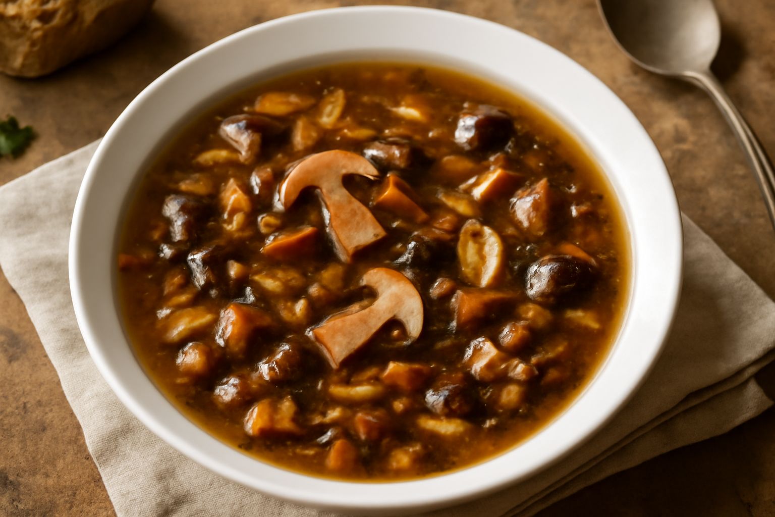 Zuppa di funghi di bosco