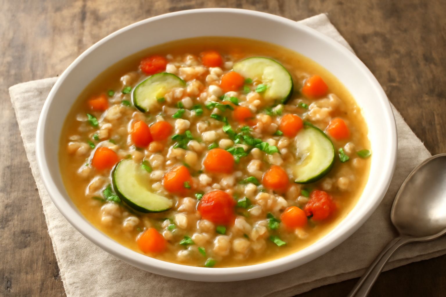 Zuppa di orzo e verdure