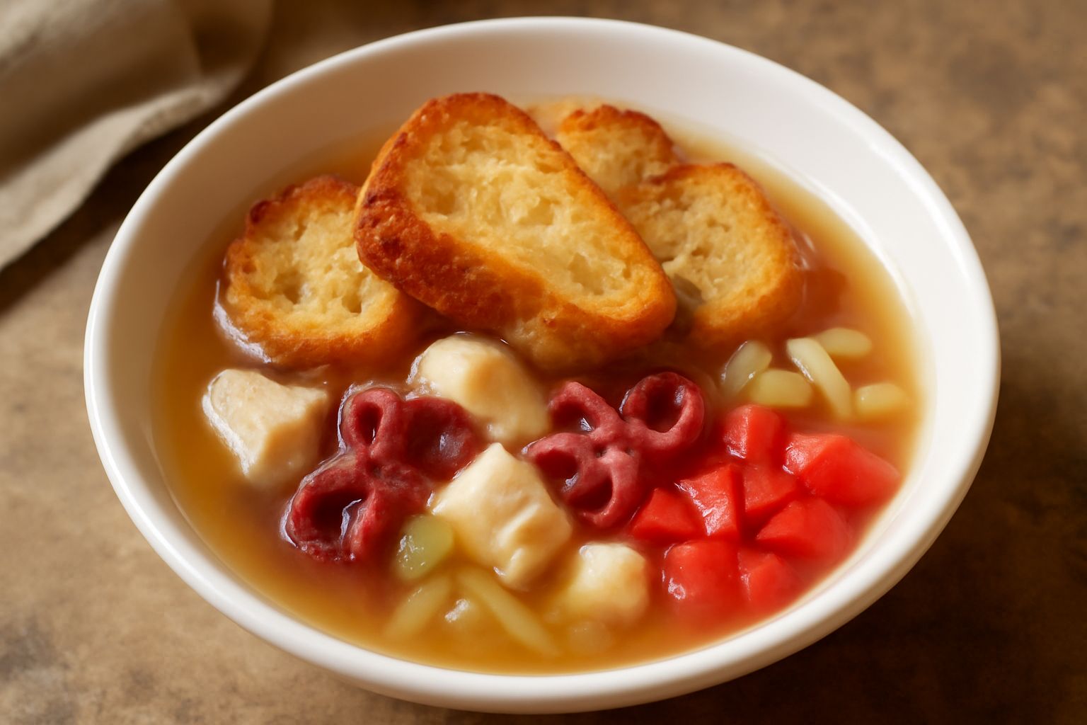 Zuppa di pesce con pane raffermo
