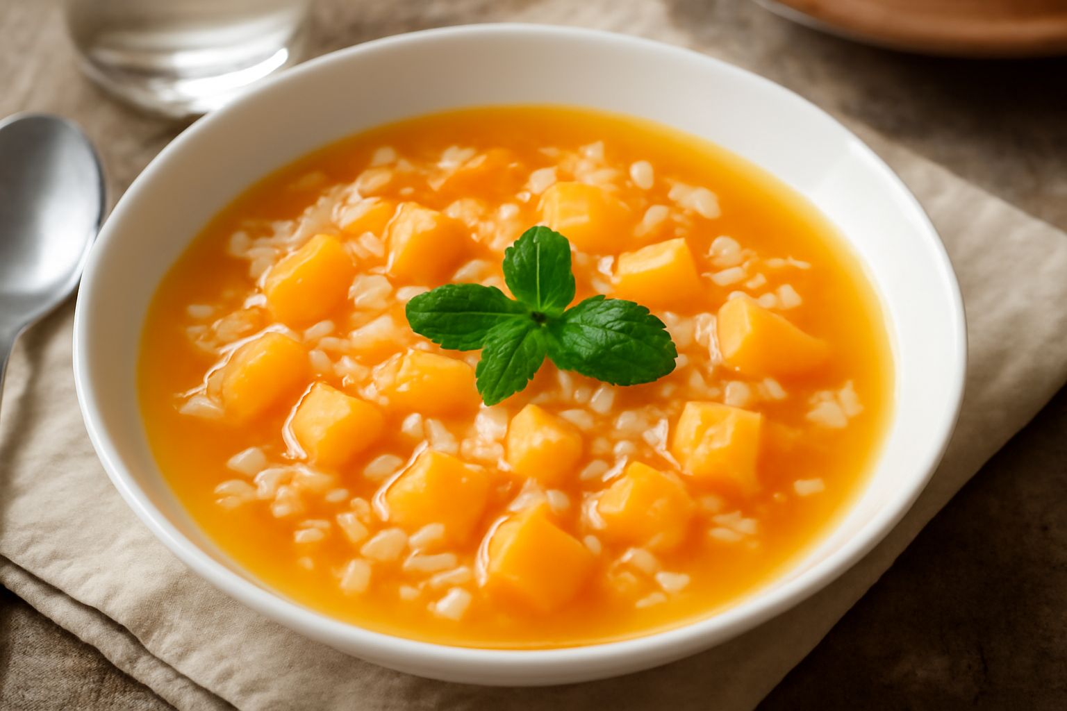 Zuppa di riso e melone